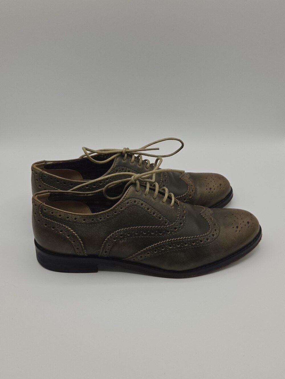 JShoes Women’s Leather Wingtip Brogue Oxfords Size 6.5
